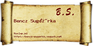 Bencz Sugárka névjegykártya